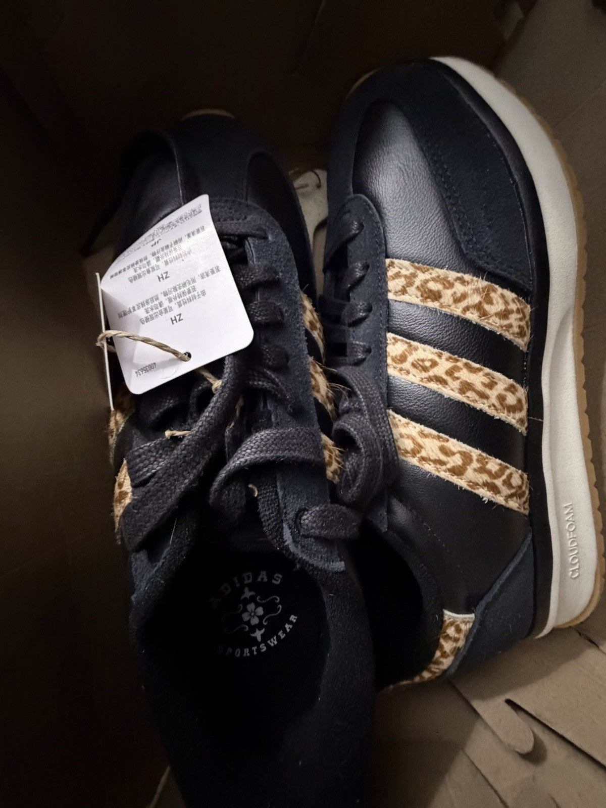 adidas Run 70s Low Top Lace Up Men's Athletic Sneaker Black/Beige Animal Print