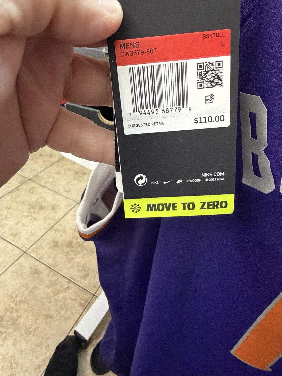 Phoenix Suns Devin Booker Authentic NBA Jersey Number 1 Size Large NWT Swingman