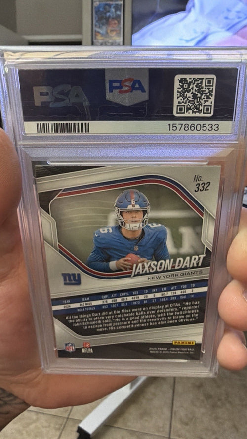2025 Panini Prizm Rookies Jaxson Dart #332 RC New York Giants PSA 10