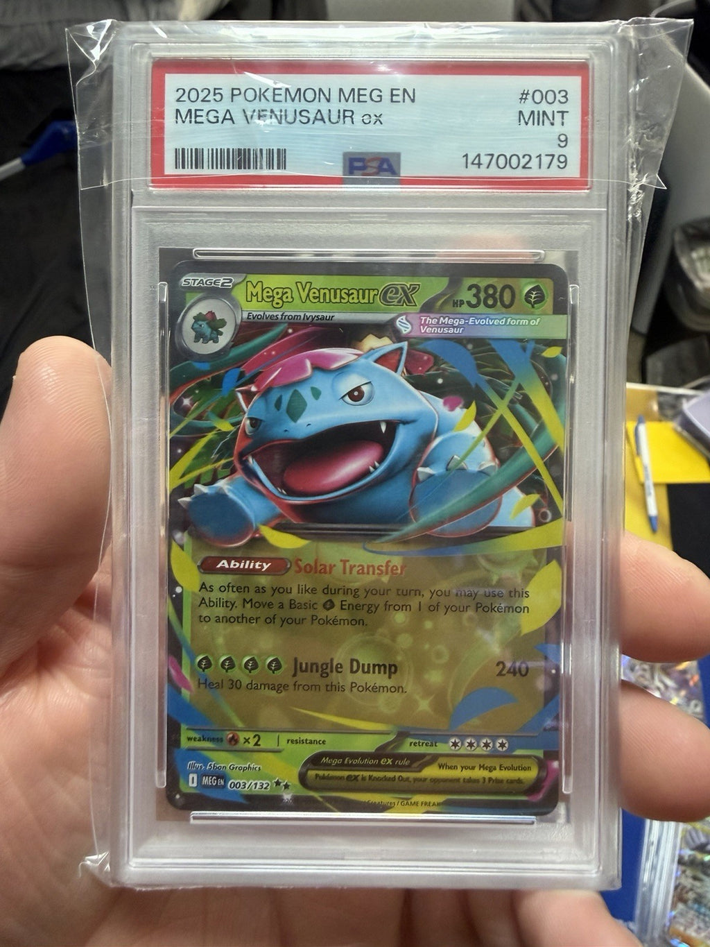 The Pokémon Company Mega Venusaur ex 003/132 ME01 Holo EN PSA 9 380HP