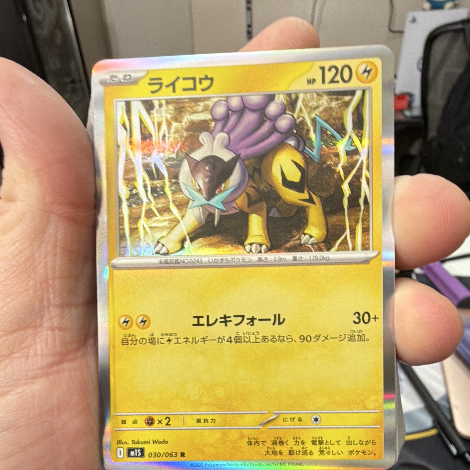 Pokemon Company Raikou 030/063 M1S Mega Symphonia Holo Rare JP 120HP