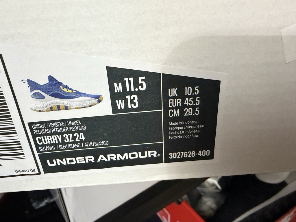 Under Armour Curry 3Zer0 24 Warriors Low Top Lace Up Basketball 3027626-400