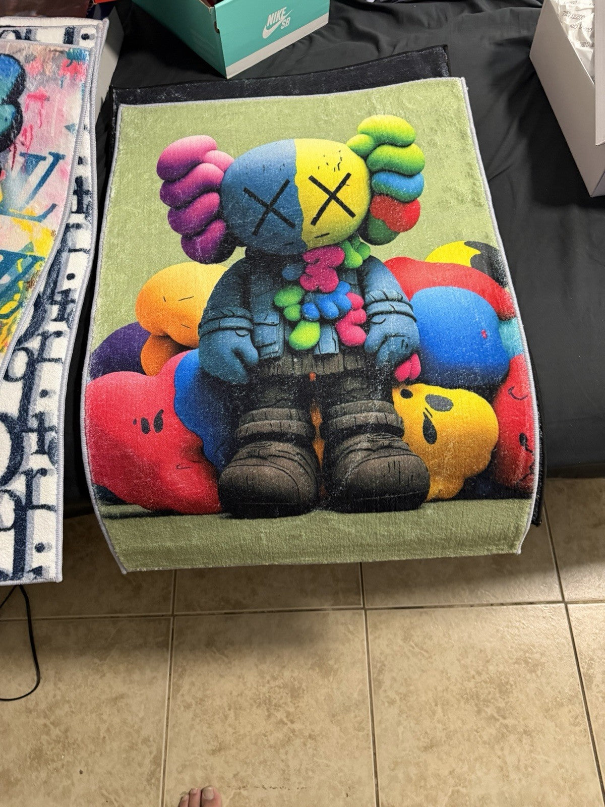 Set of 5 Multicolor Graphic floor rugs