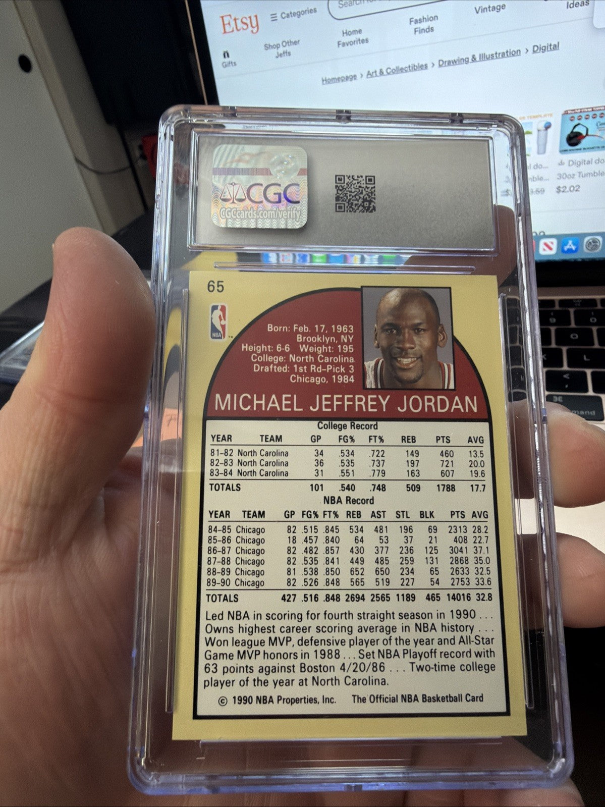 Michael Jordan Number 1990 65 Card