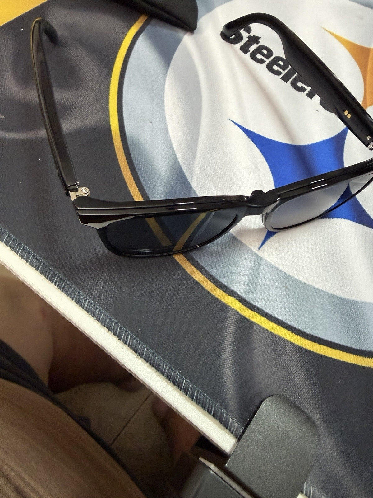 Men's Square Sunglasses Lightweight Black Plastic Frame Gray Tinted Lenses