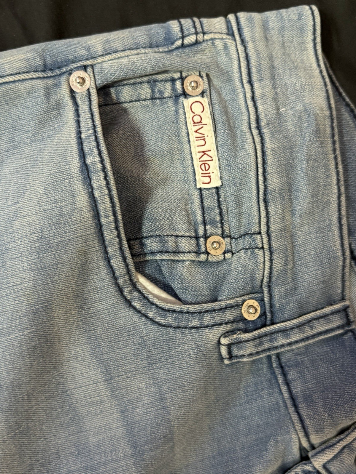 Calvin Klein Jeans Men's Straight Fit Blue Denim Jeans Solid 5-Pocket Logo