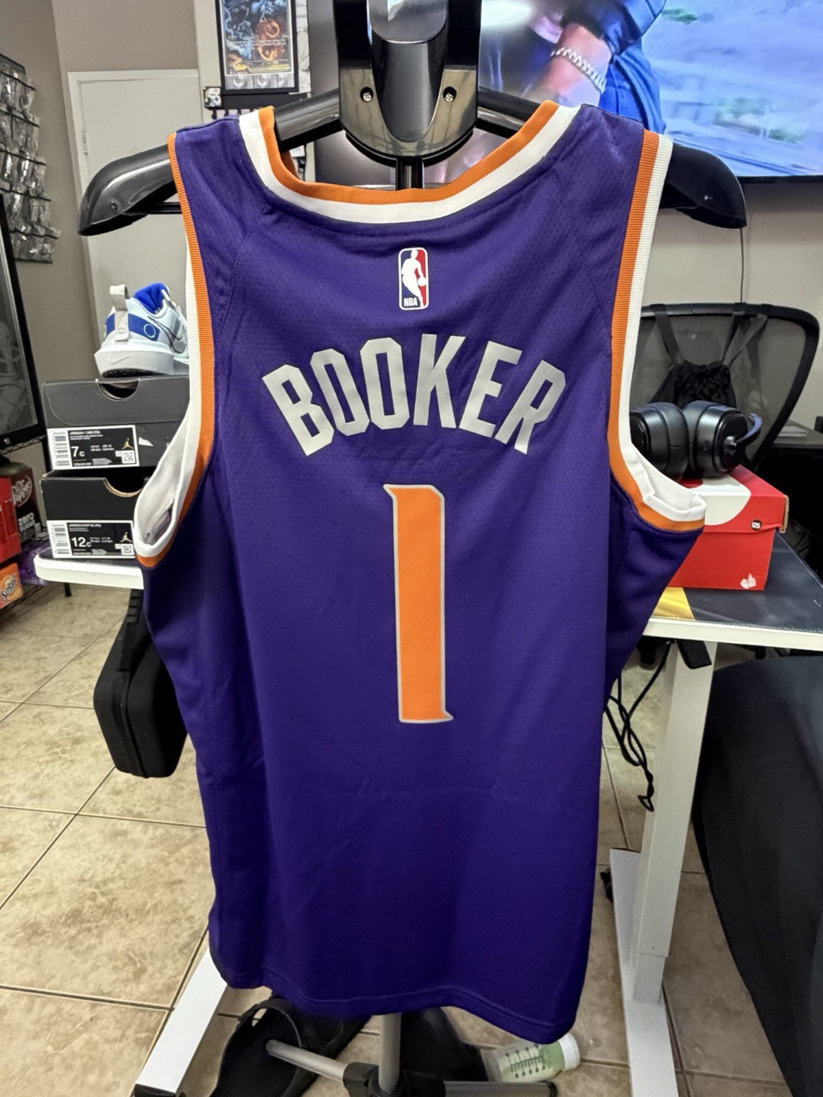 Phoenix Suns Devin Booker Authentic NBA Jersey Number 1 Size Large NWT Swingman