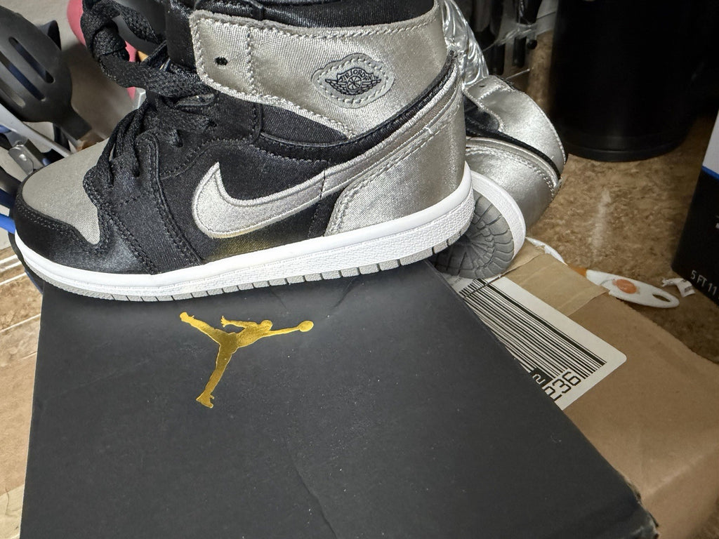 Jordan Air Jordan 1 Boys High Top Sneakers Black Silver White Size 10C
