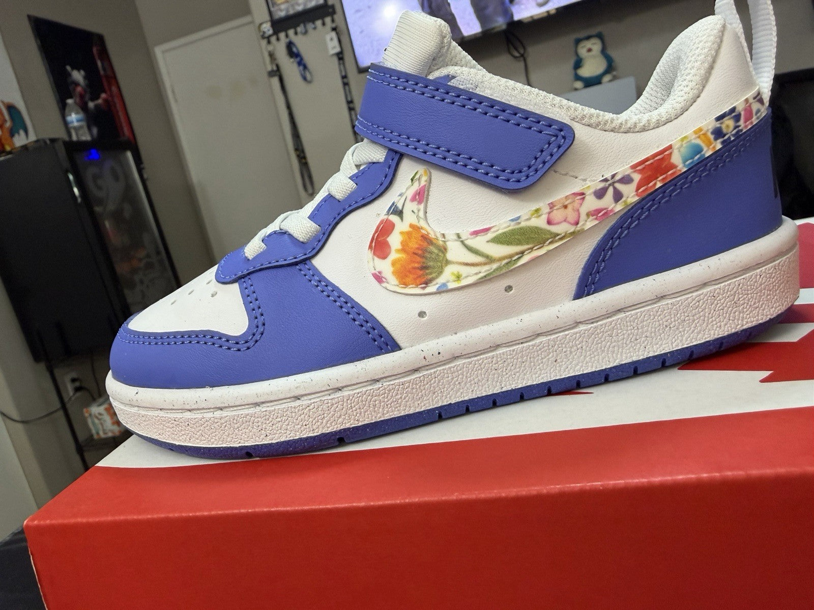 Nike Court Borough Low FL (PS) Unisex Kids Hook & Loop Leather Sneakers 11C