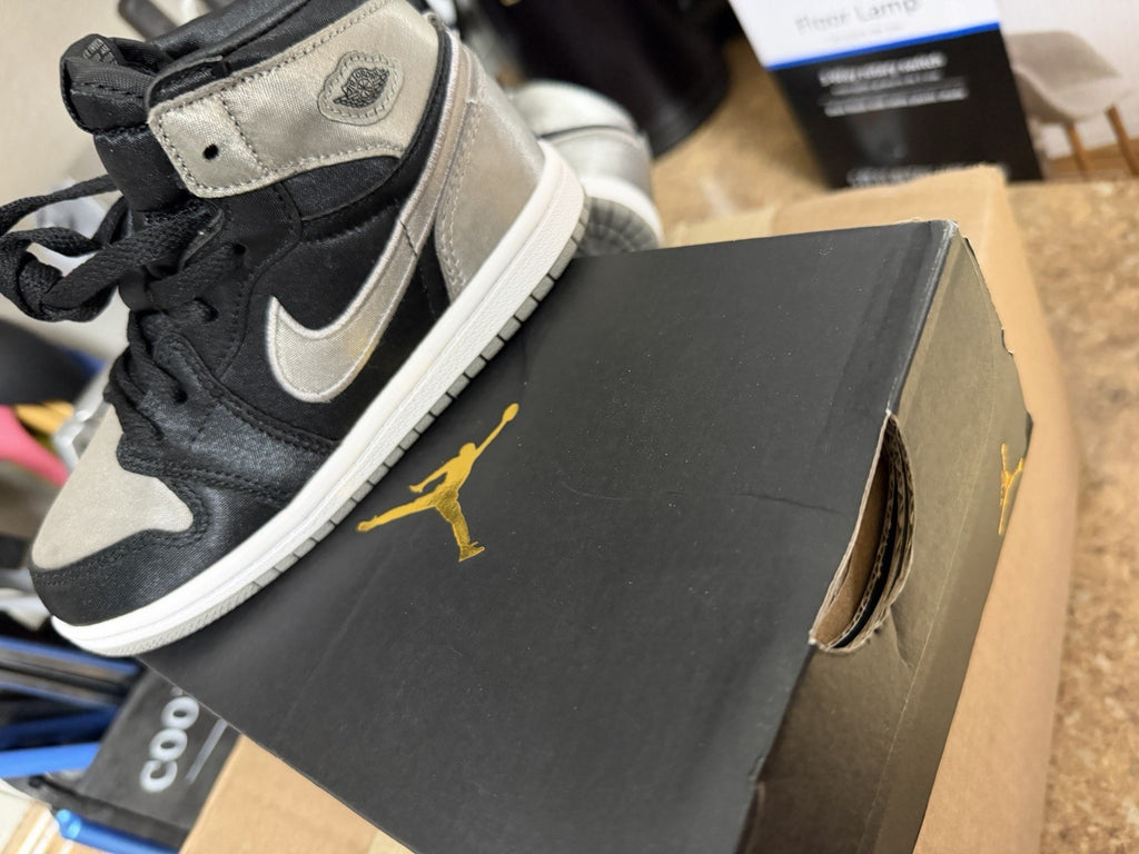 Jordan Air Jordan 1 Boys High Top Sneakers Black Silver White Size 10C