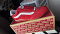 VANS Sport Men's Low Top Lace Up Athletic Sneaker Red/White Suede