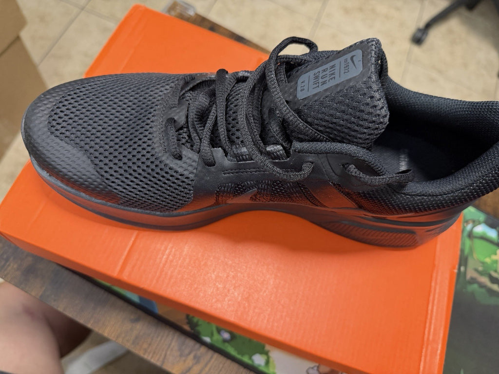 Nike Run Swift 2 Men's Black Mesh Breathable Running Shoes Size 12 CU3517