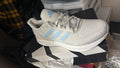 adidas Low Top Lace Up Athletic Sneakers White/Blue Light Blue