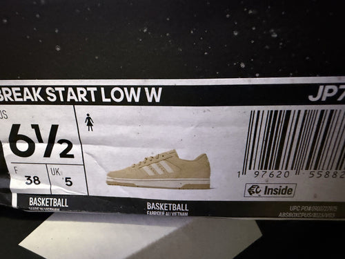 adidas Break Start Low W Women's Beige White Low Top Lace Up Athletic Sneakers