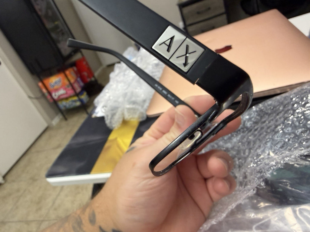 A|X Black Metal Full Rim Eyeglass Frames Solid Unisex Adults
