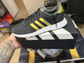 adidas Men's Low Top Lace Up Athletic Sneaker Black/Yellow/White