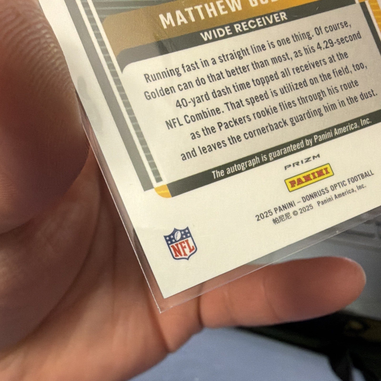 2025 Panini Donruss Optic Matthew Golden #SSH-4 RC Auto Signature Series Holo