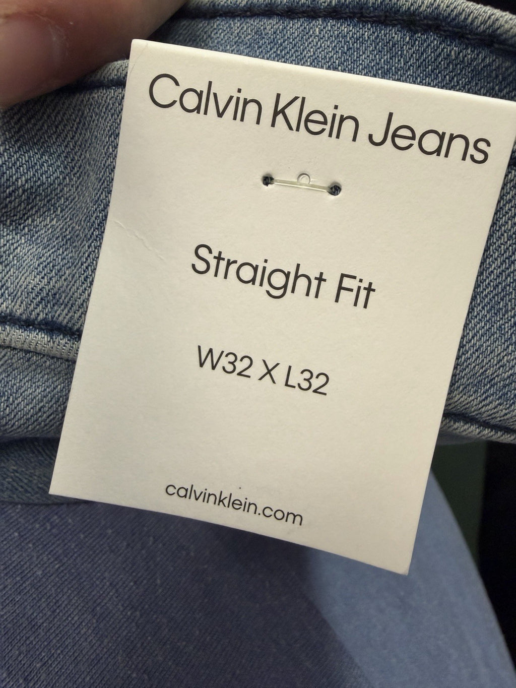Calvin Klein Jeans Men's Straight Fit Blue Denim Jeans Solid 5-Pocket Logo