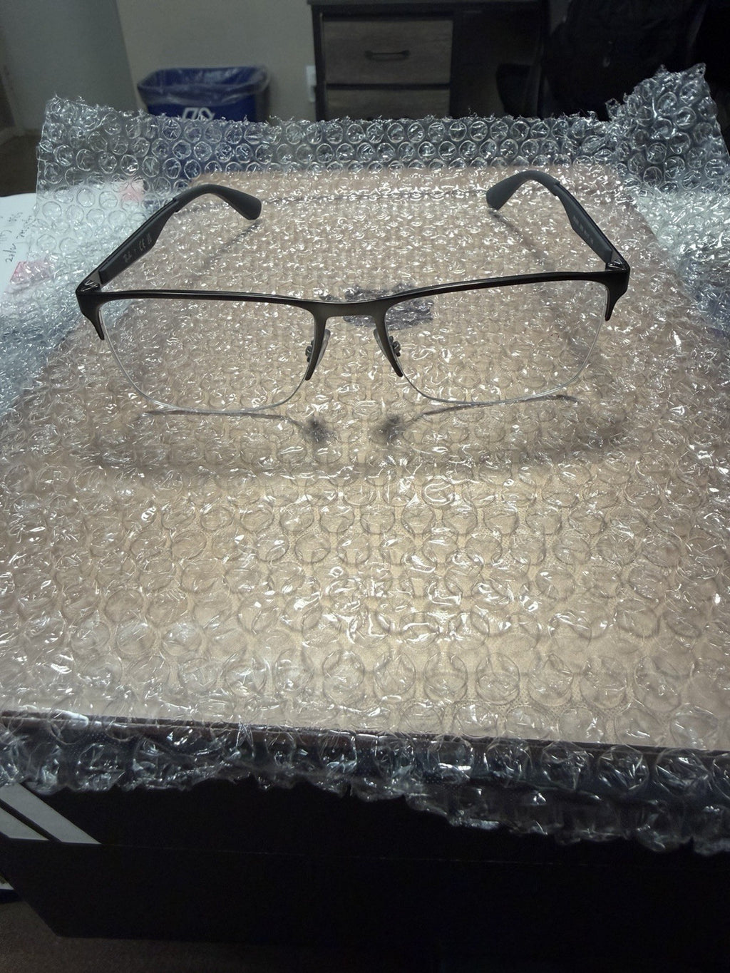 Ray-Ban RB6335 2855 Black Metal Square Eyeglass Frames 56-17-145