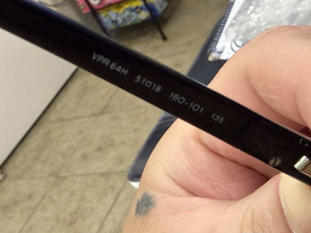 Prada VPR64H 51018 Black Metal Half Rim Eyeglass Frames 51-18-135