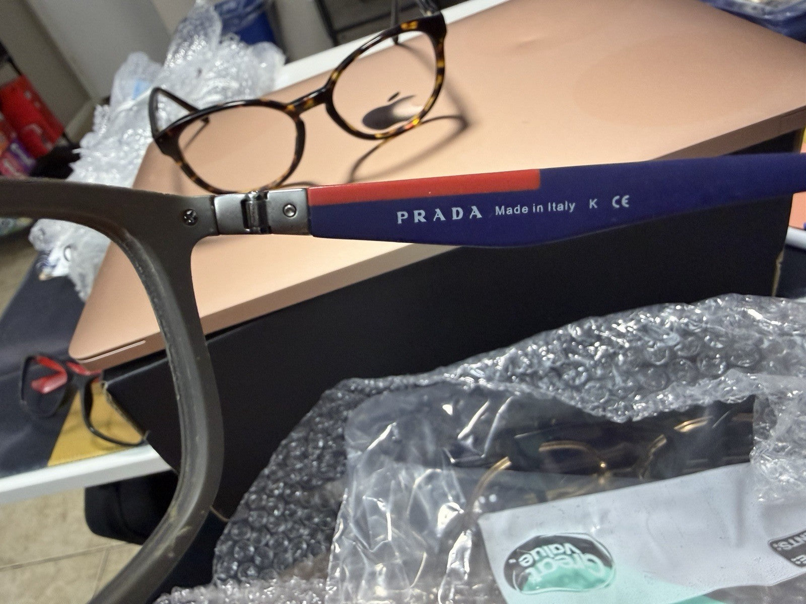 PRADA VPS 04F Gray Plastic Full Rim Eyeglass Frames 55-17-135