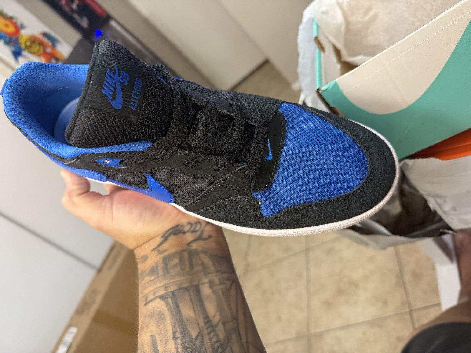 Nike SB Alleyoop Black/Royal Blue Skateboarding Shoes Men’s US 11 D