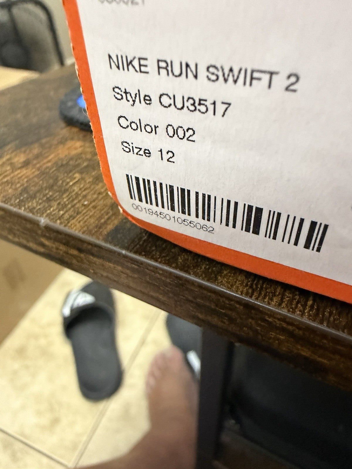 Nike Run Swift 2 Men's Black Mesh Breathable Running Shoes Size 12 CU3517