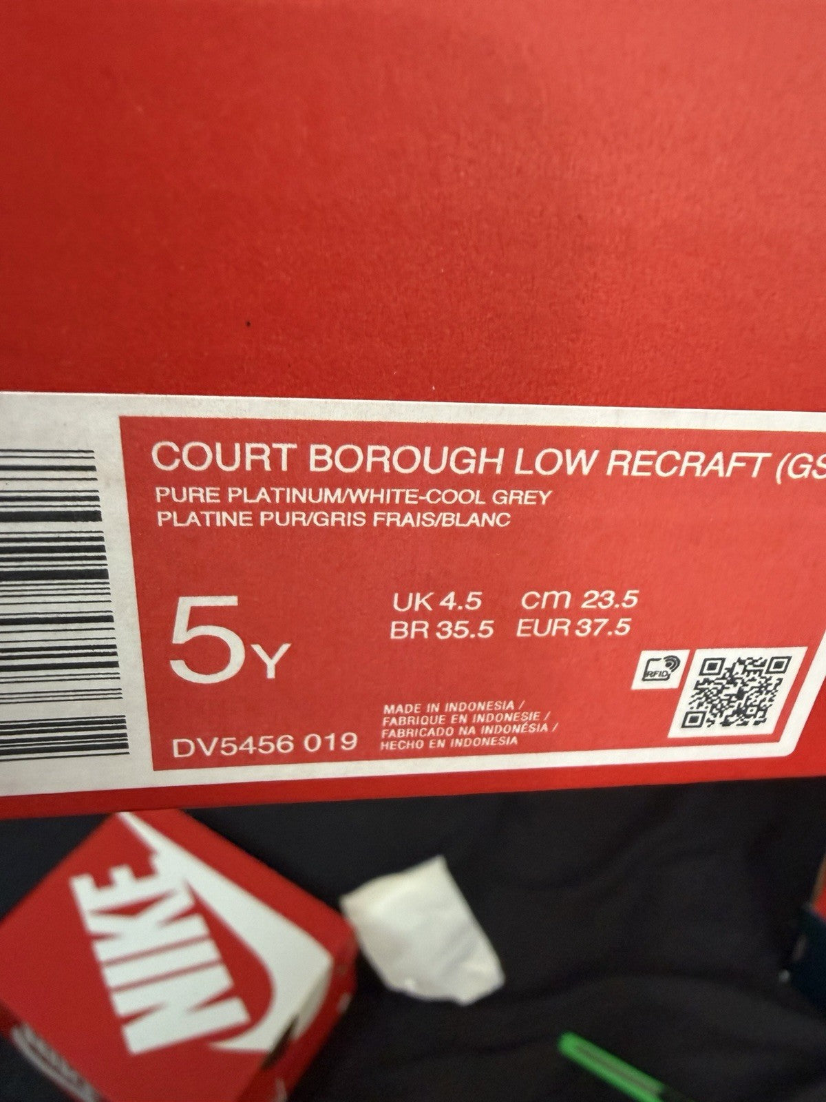 Nike Court Borough Low Recraft (GS) Unisex Kids Lace-Up Low Top Sneakers 5Y